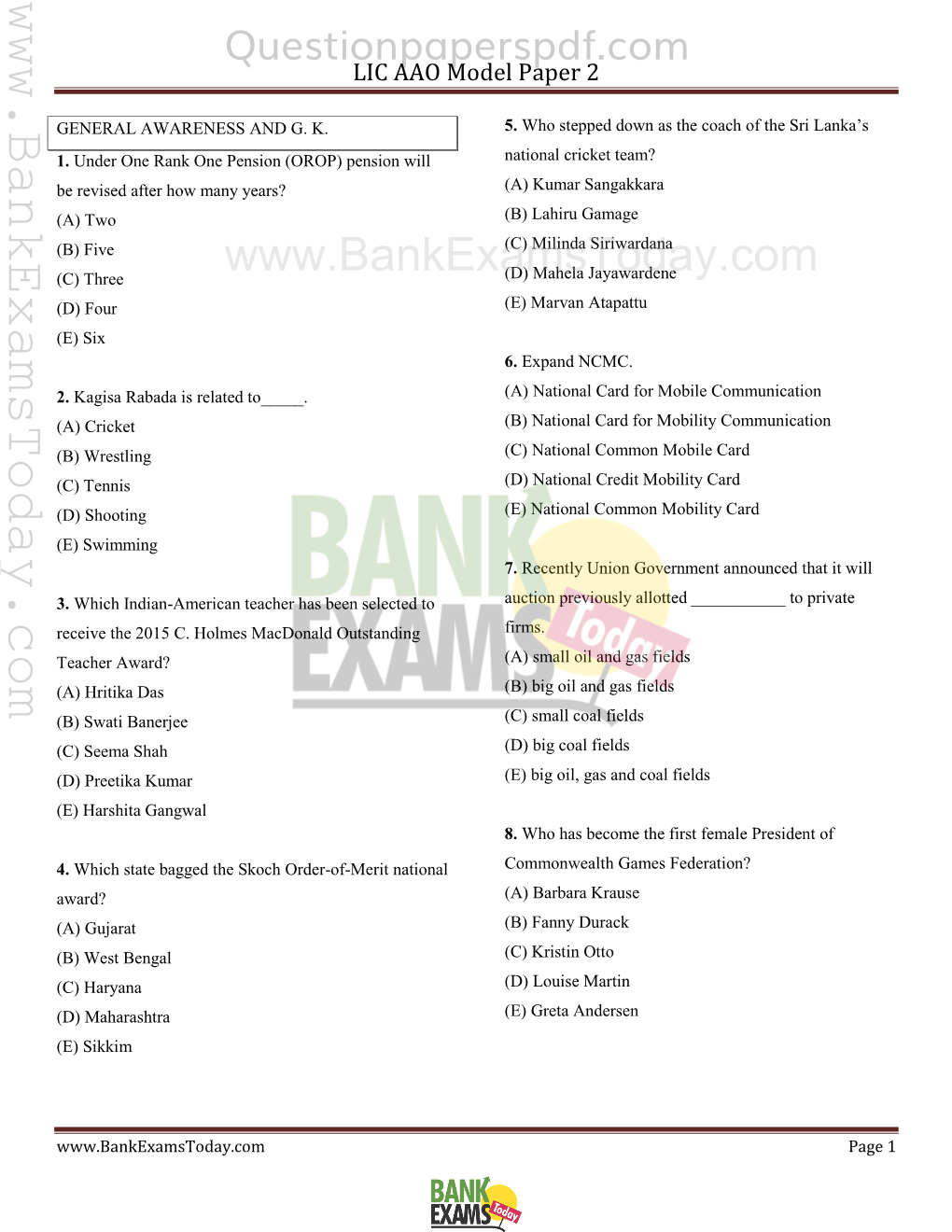 LIC AAO Model Paper 2 159