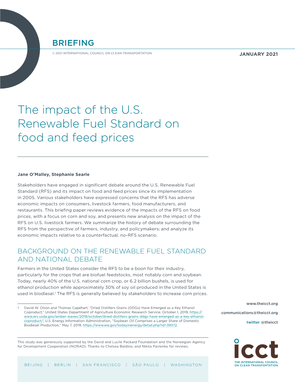 The Impact of the U.S. Renewable Fuel Standard on Food and Feed Prices