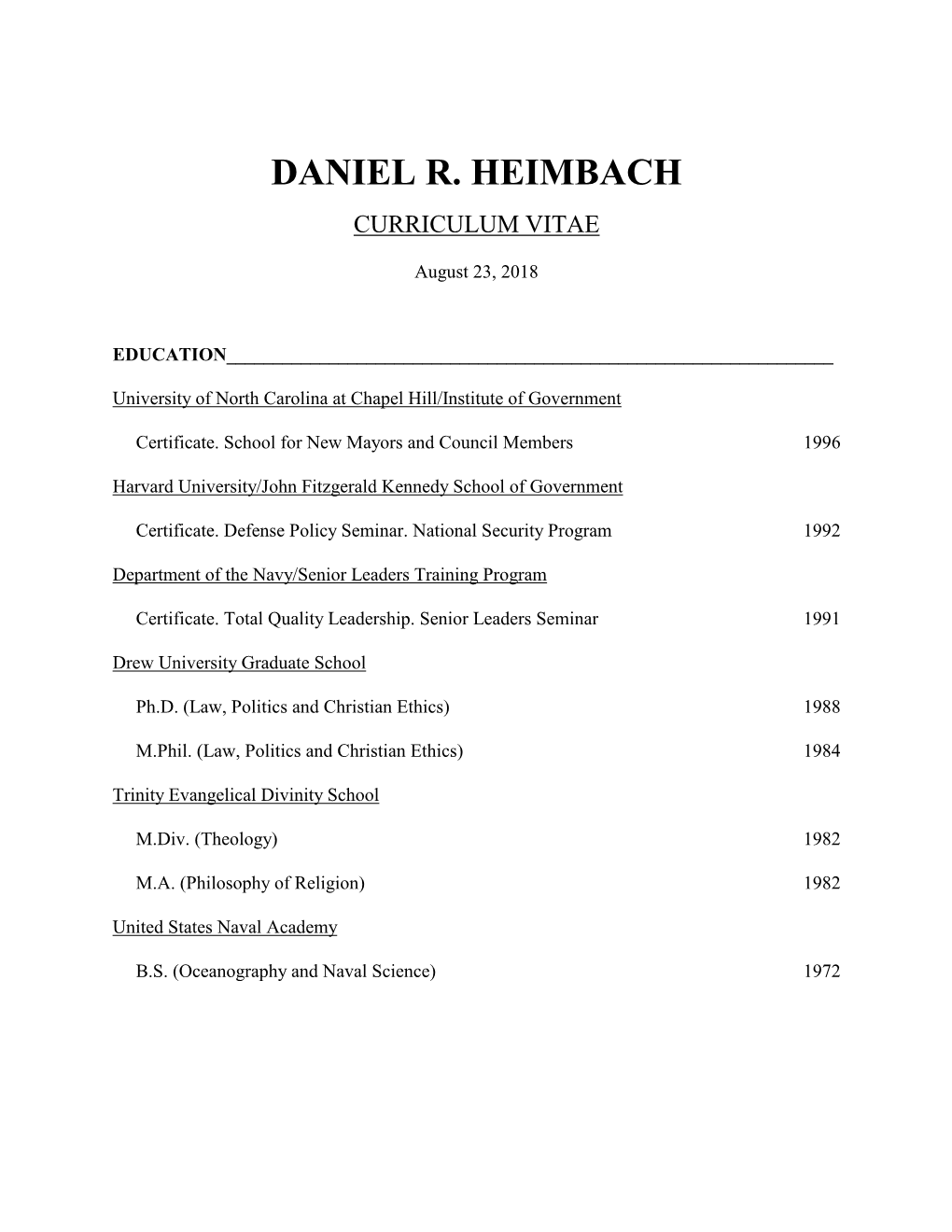 Daniel R. Heimbach