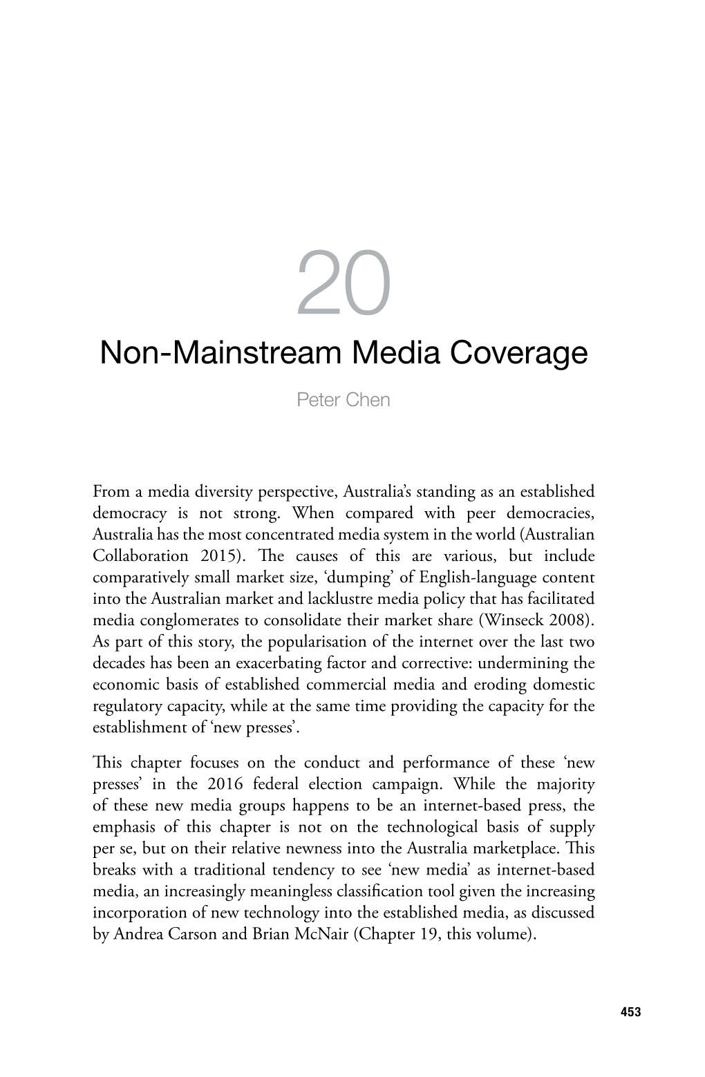 Non-Mainstream Media Coverage Peter Chen