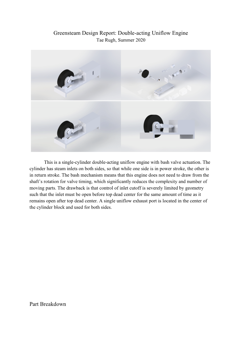 Greensteam Design Report: Double-Acting Uniflow Engine Part