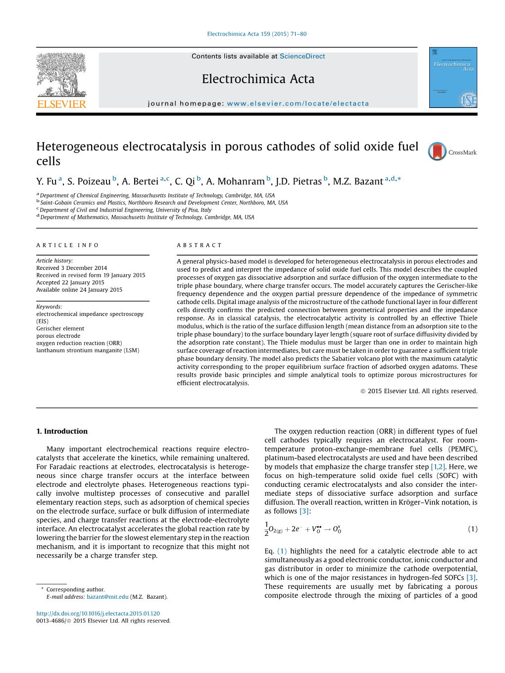 Heterogeneous Electrocatalysis in Porous Cathodes of Solid Oxide Fuel Cells