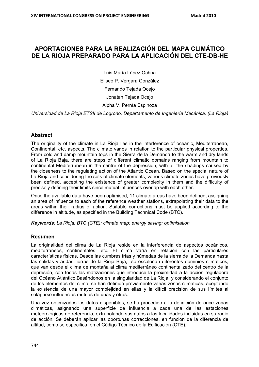 Aportaciones Para La Realización Del Mapa Climático De La Rioja Preparado Para La Aplicación Del Cte-Db-He