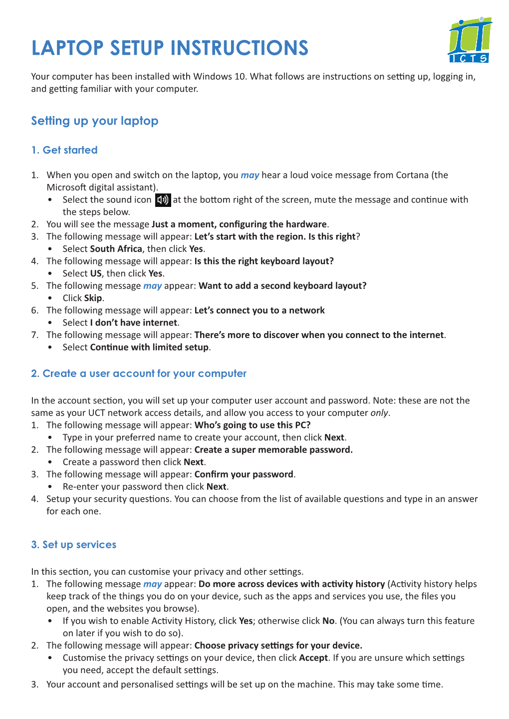 Laptop Setup Instructions