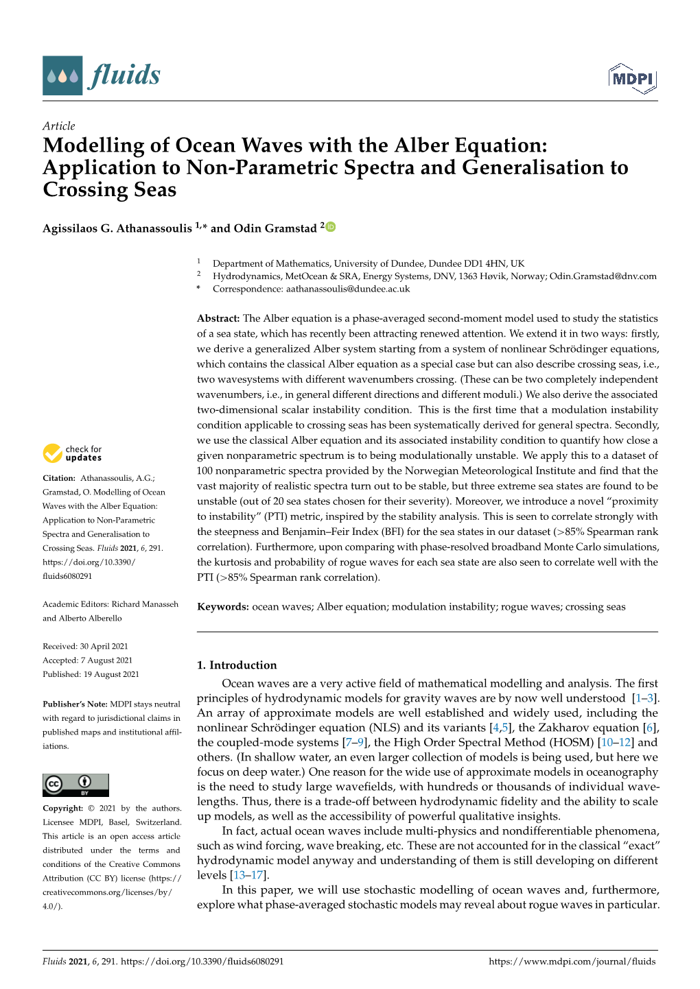 Modelling of Ocean Waves with the Alber Equation: Application to Non-Parametric Spectra and Generalisation to Crossing Seas