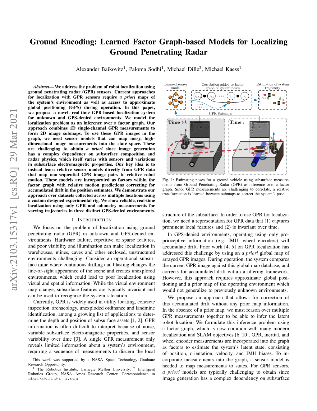 Learned Factor Graph-Based Models for Localizing Ground Penetrating Radar