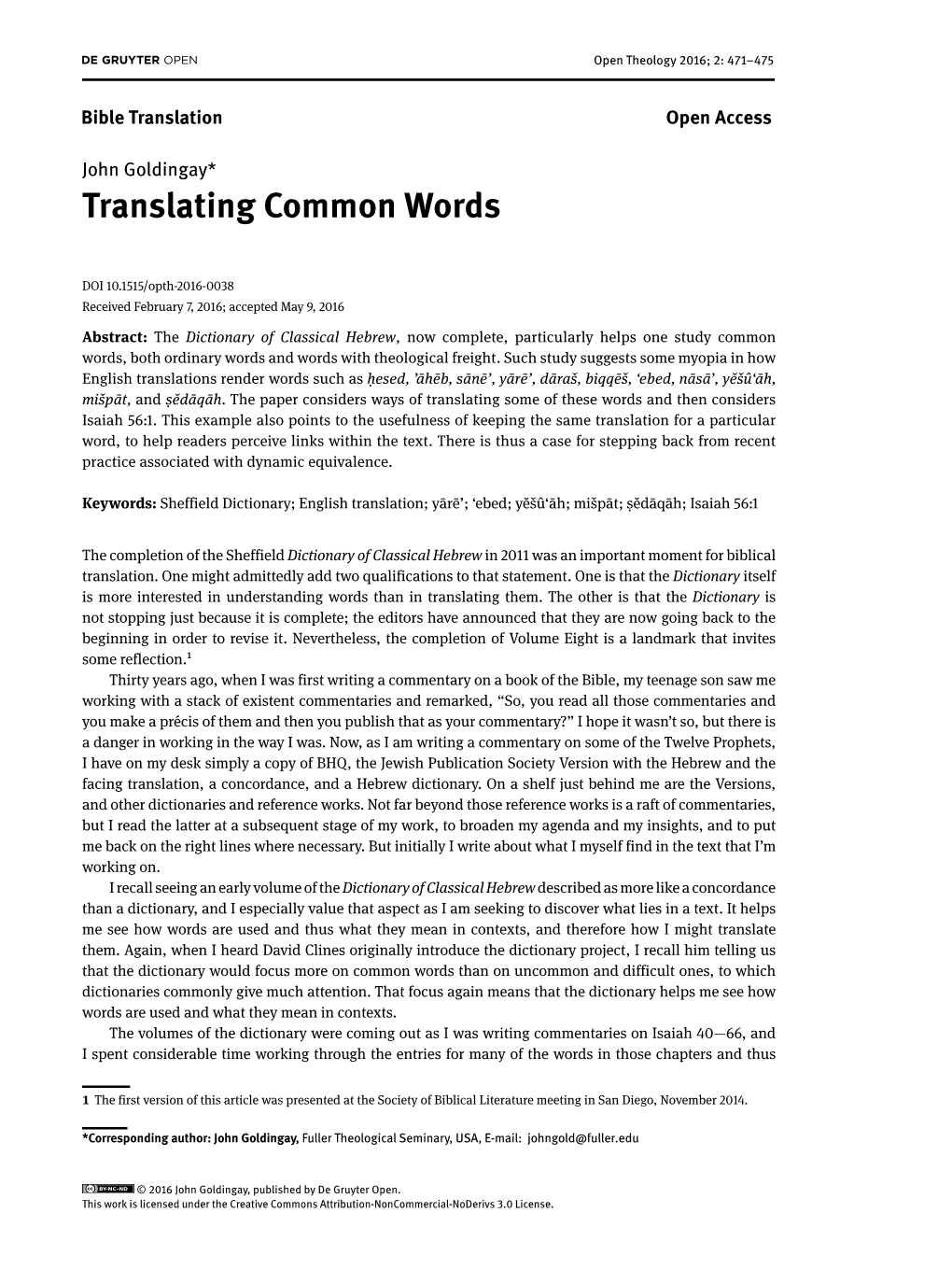 Translating Common Words