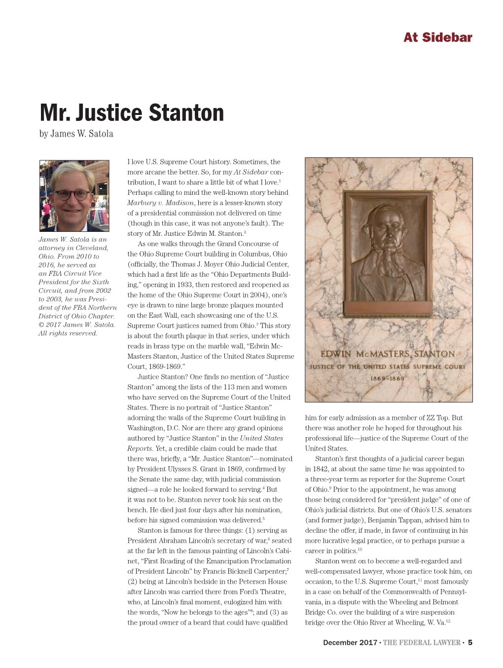 Mr. Justice Stanton by James W