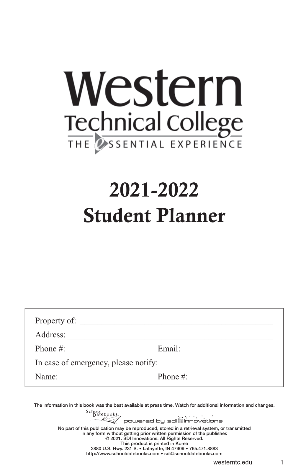 Western Technical College 2021-2022 Student Handbook