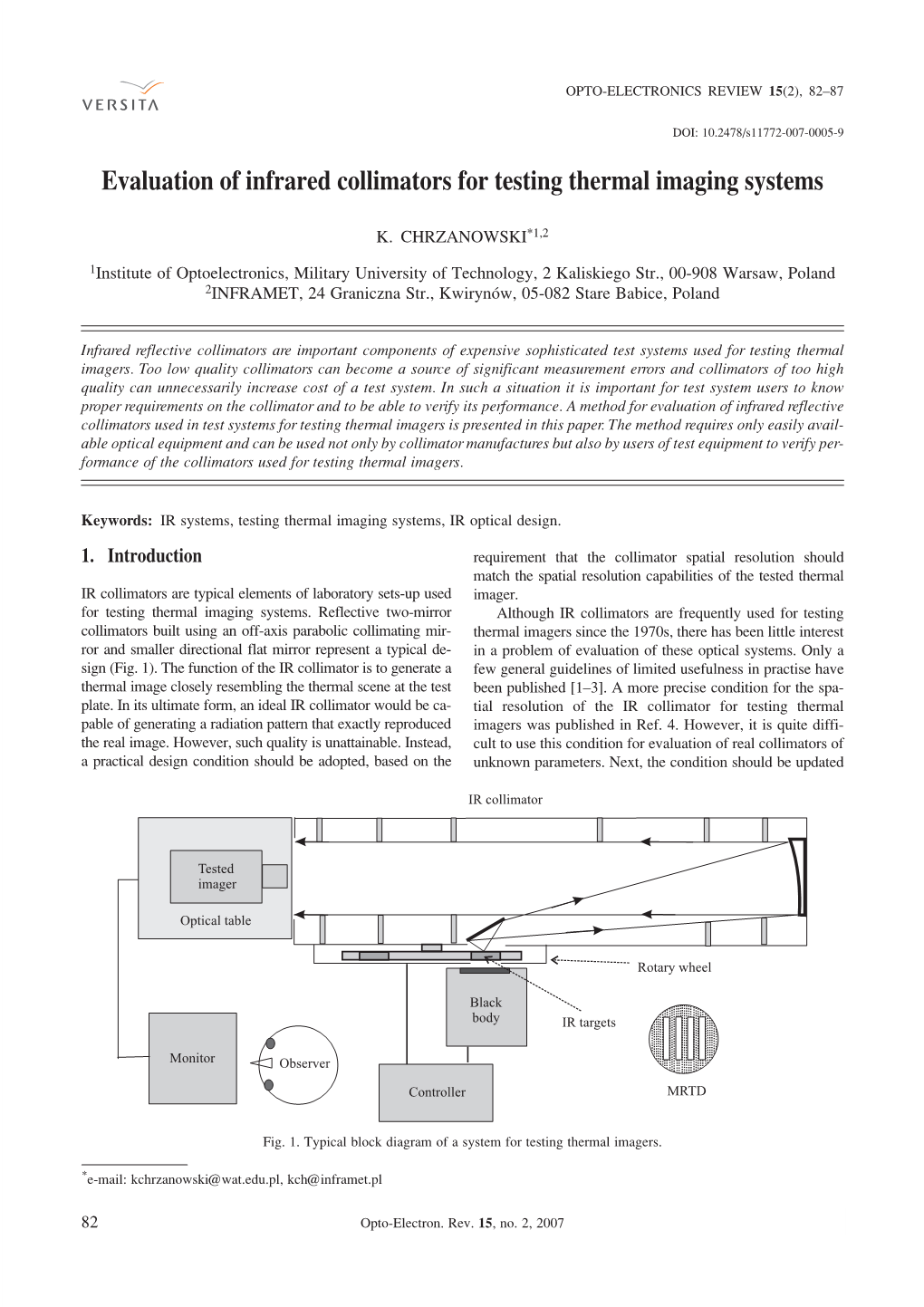 Evaluation of Infrared Collimators for Testing Thermal Imaging Systems