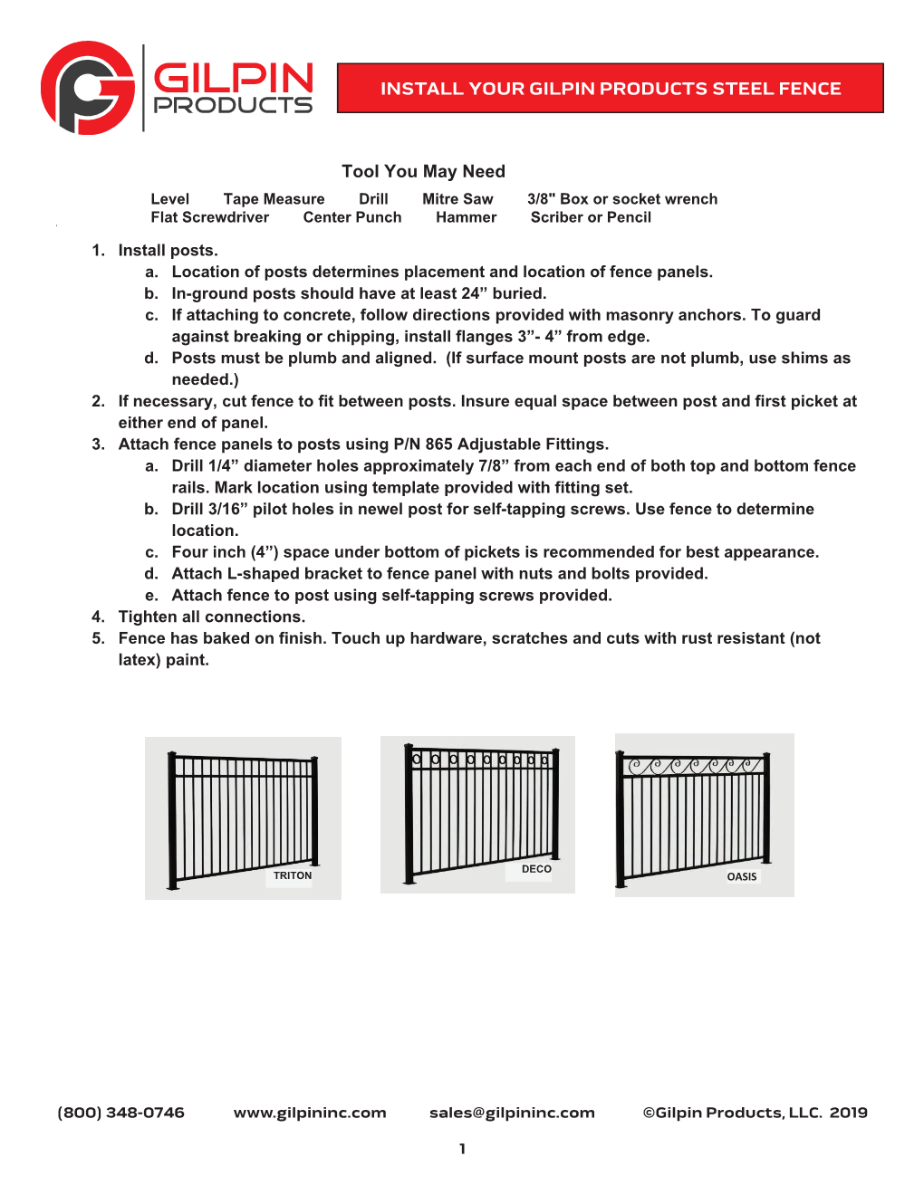 Install Your Gilpin Products Steel Fence