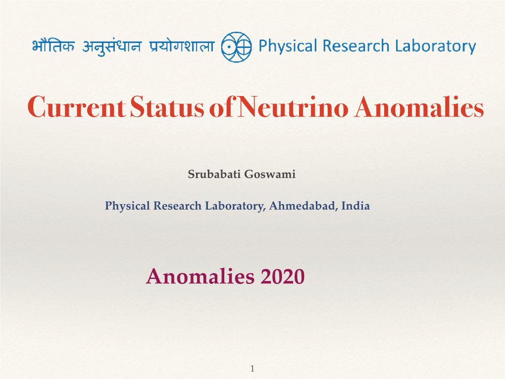 Current Status of Neutrino Anomalies