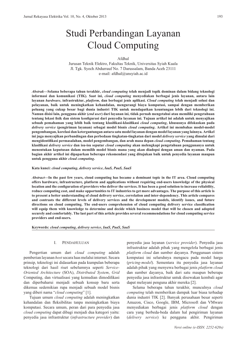 Studi Perbandingan Layanan Cloud Computing