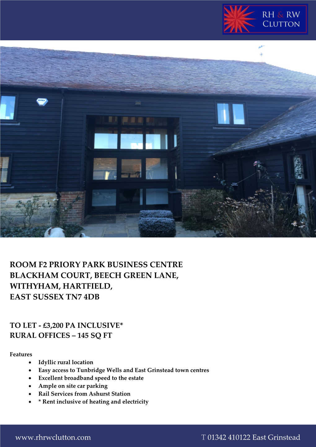 Room F2 Priory Park Business Centre Blackham Court, Beech Green Lane, Withyham, Hartfield, East Sussex Tn7 4Db