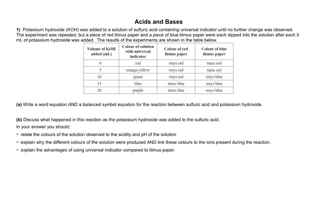 Acids and Bases