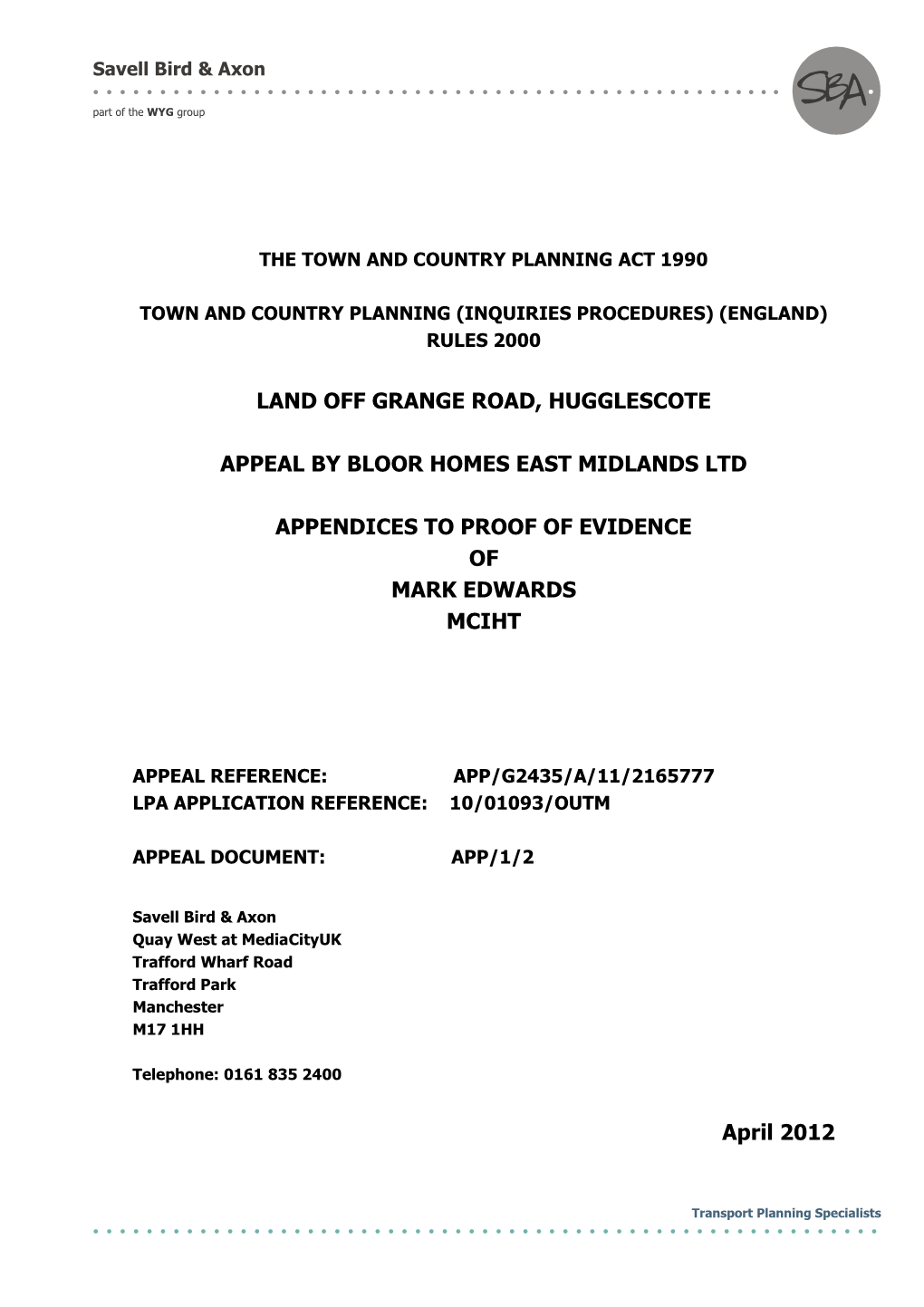 Land Off Grange Road, Hugglescote Appeal By