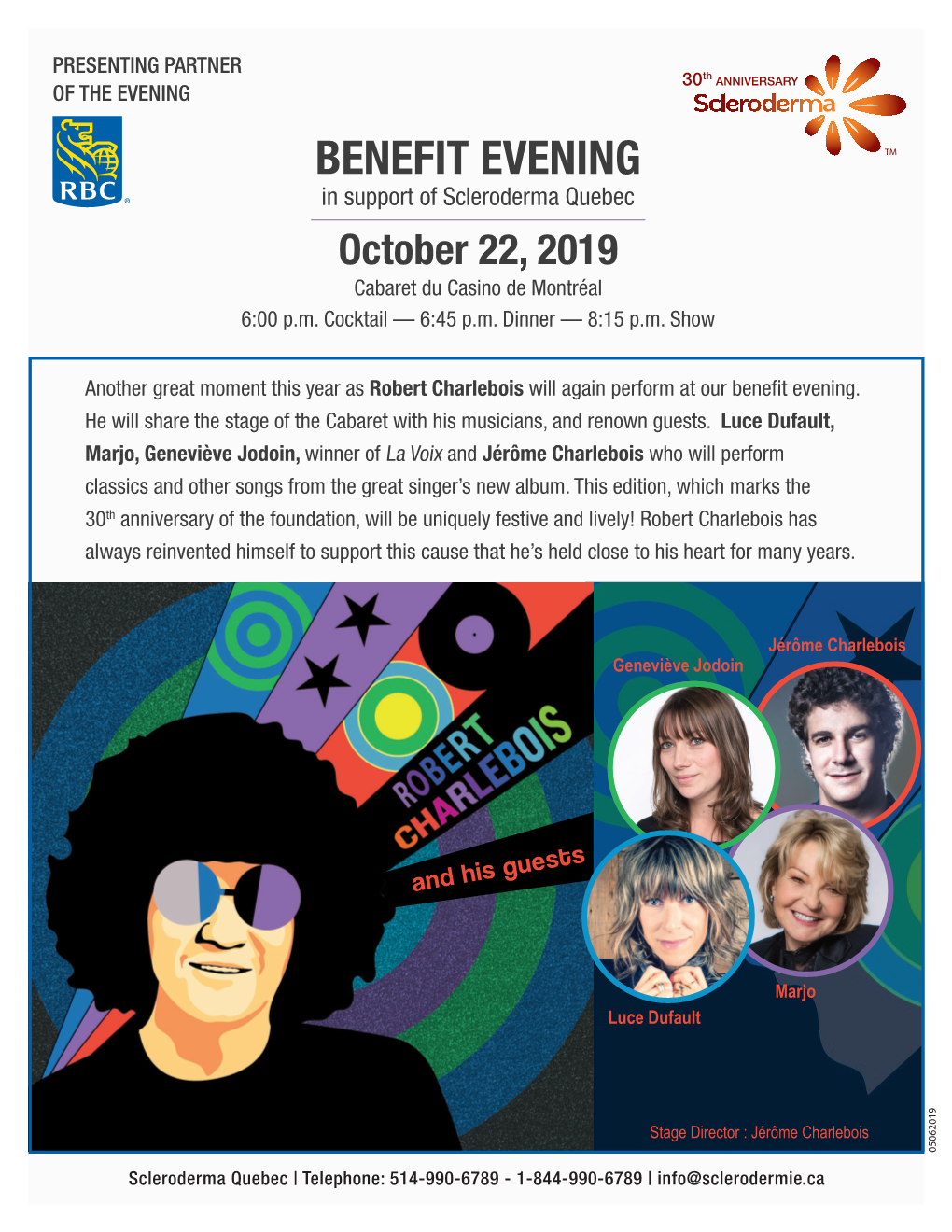 BENEFIT EVENING in Supportofscleroderma Quebec October 22, 2019 Cabaret Ducasinodemontréal Robert Charlebois