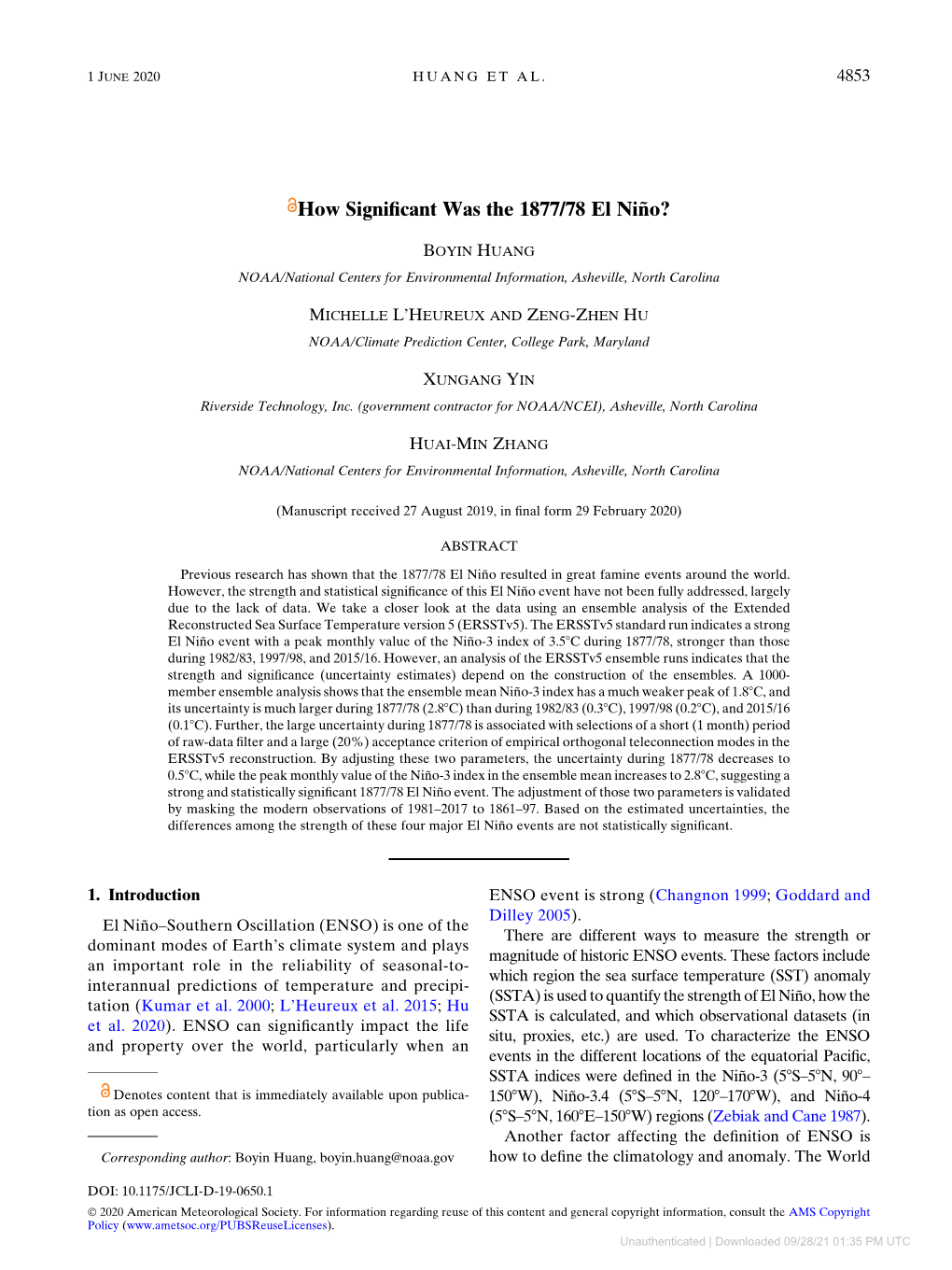 How Significant Was the 1877/78 El Niño?