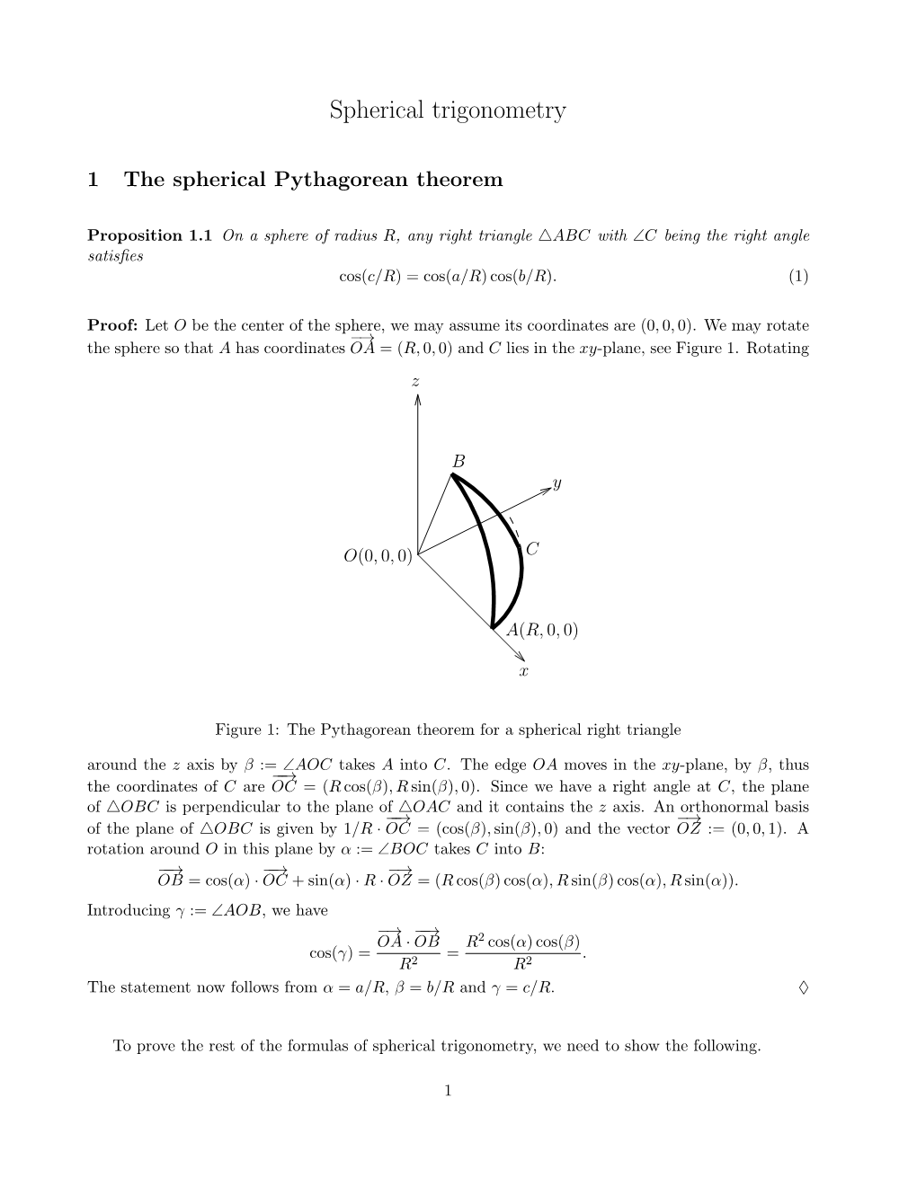 Spherical Trigonometry