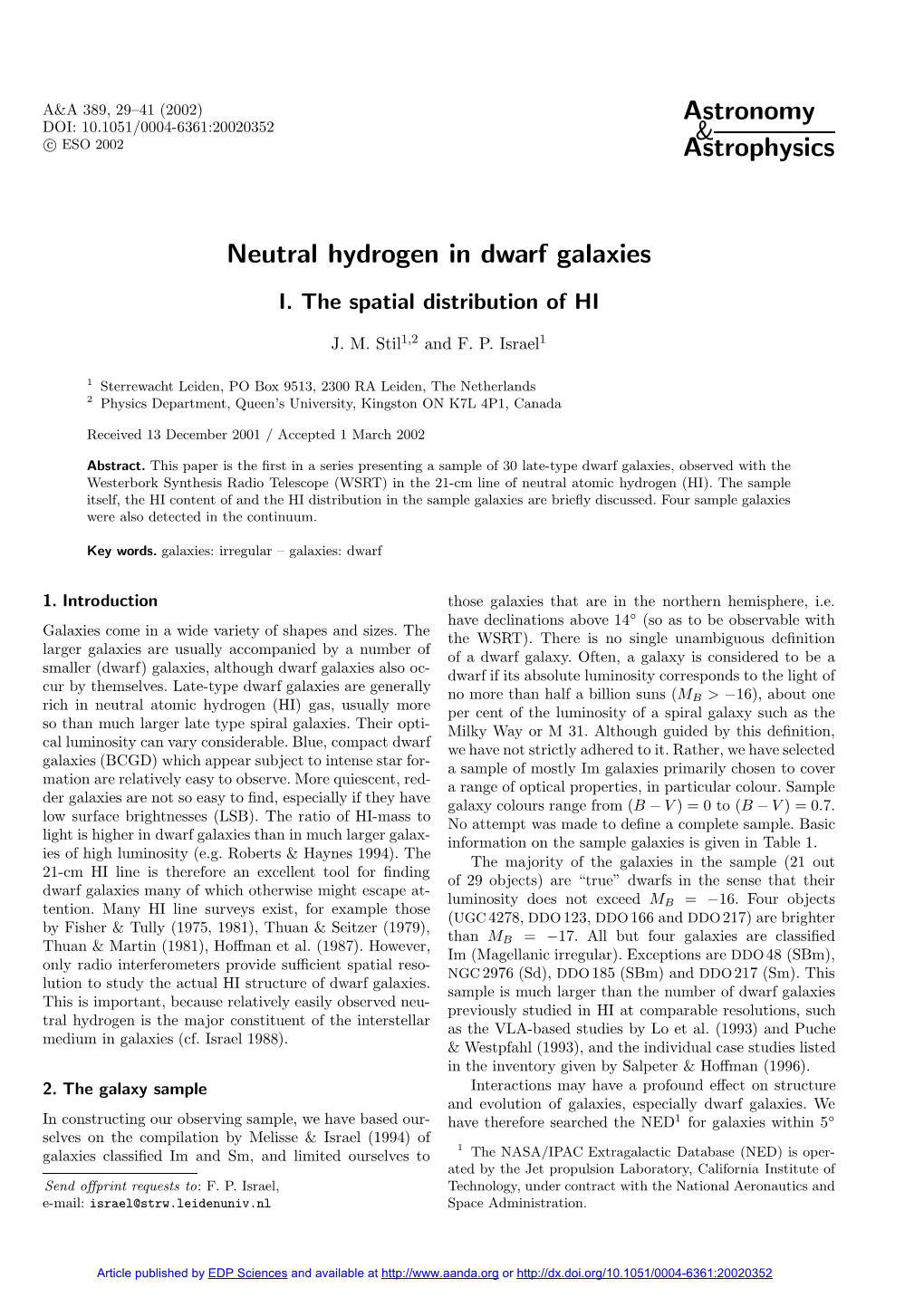 Neutral Hydrogen in Dwarf Galaxies