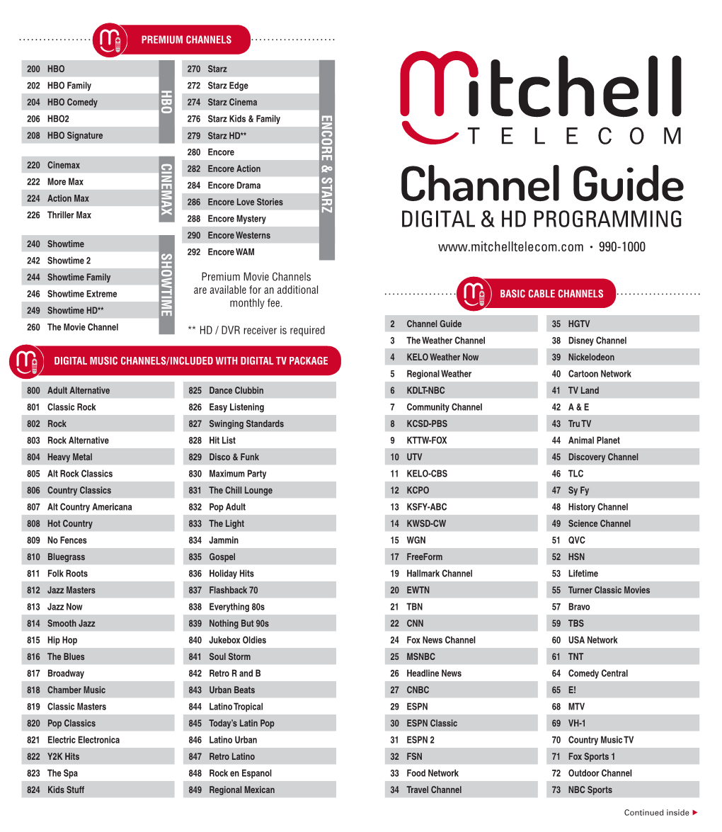 See Our Channel Guide (Pdf)