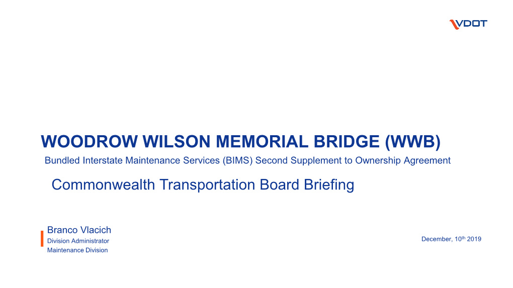 Woodrow Wilson Memorial Bridge (Wwb)