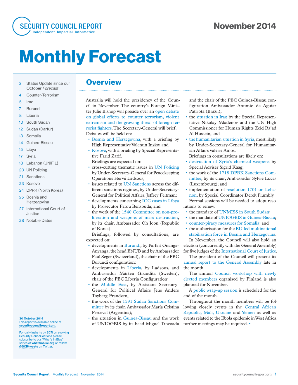 Monthly Forecast