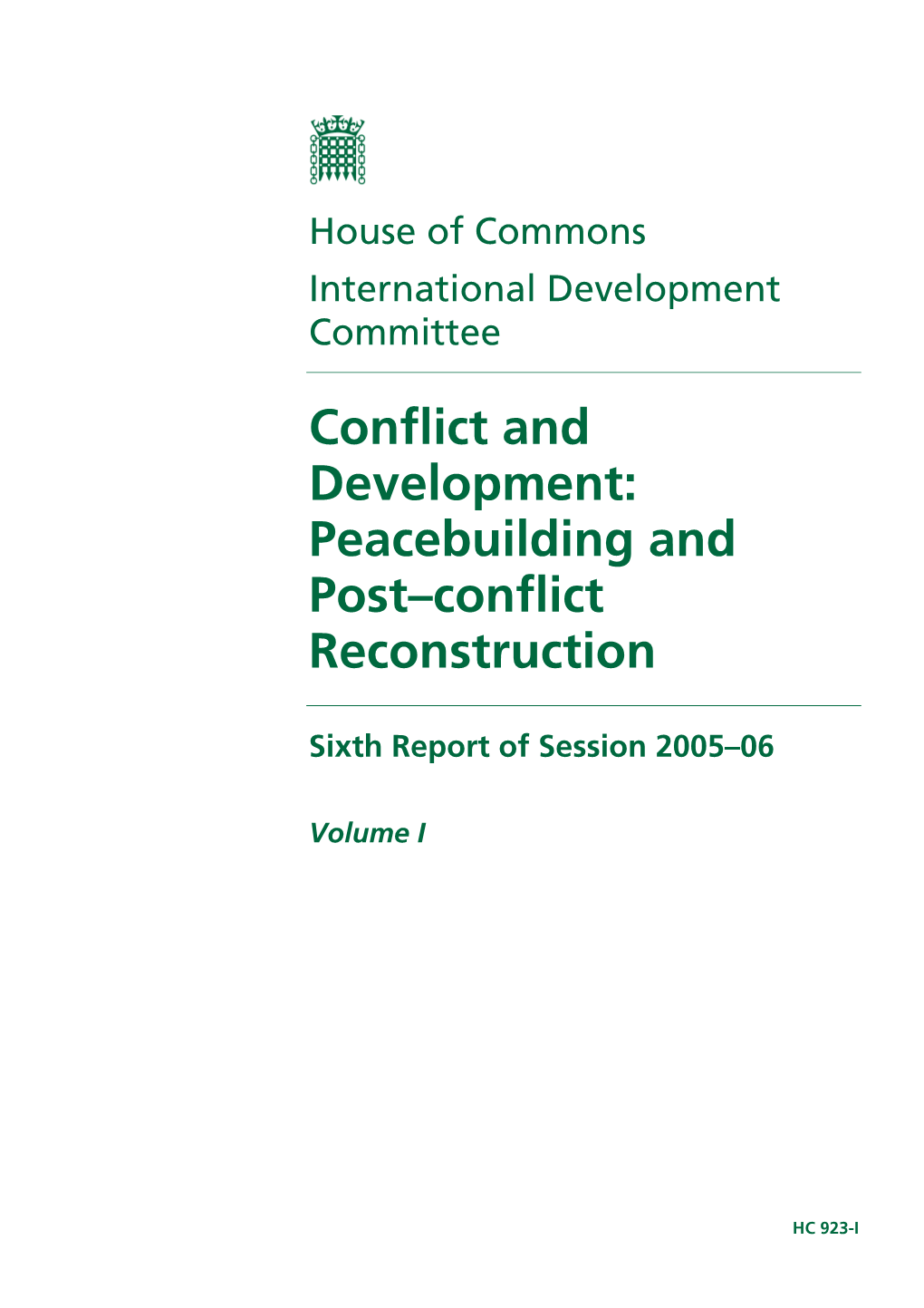 Peacebuilding and Post–Conflict Reconstruction