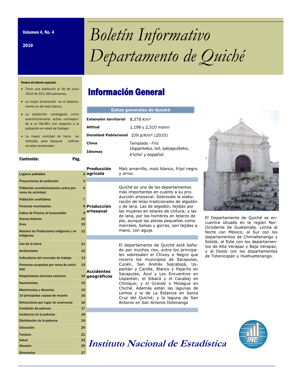 Boletín Informativo Departamento De Quiché
