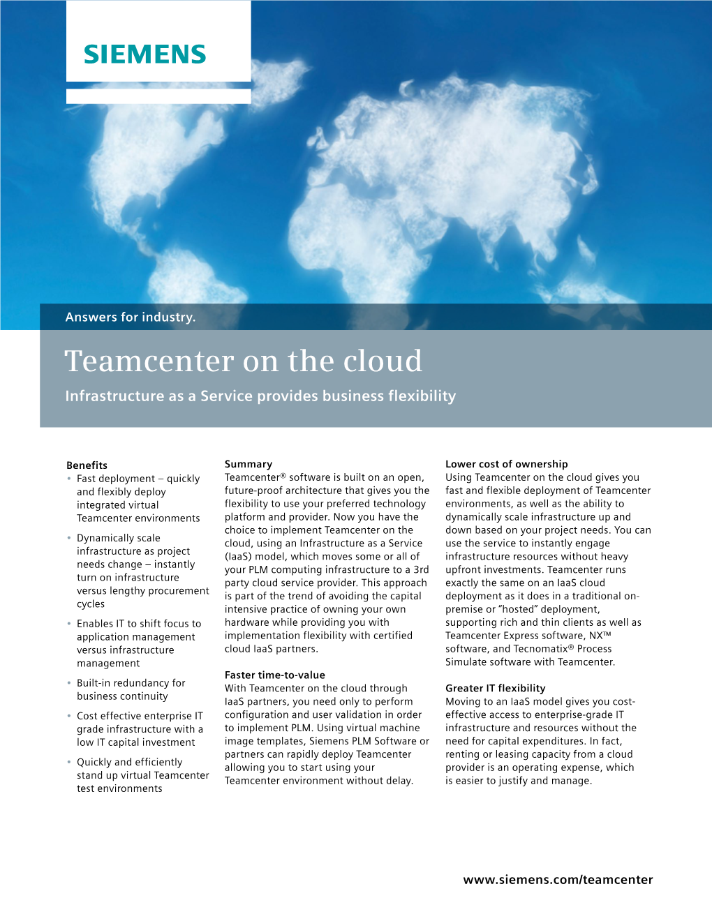 Teamcenter on Cloud Fact Sheet