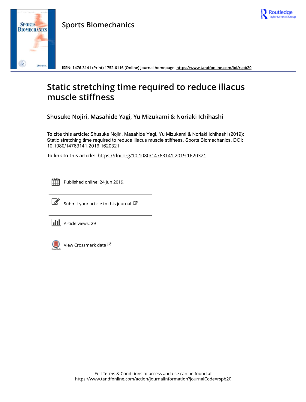 Static Stretching Time Required to Reduce Iliacus Muscle Stiffness