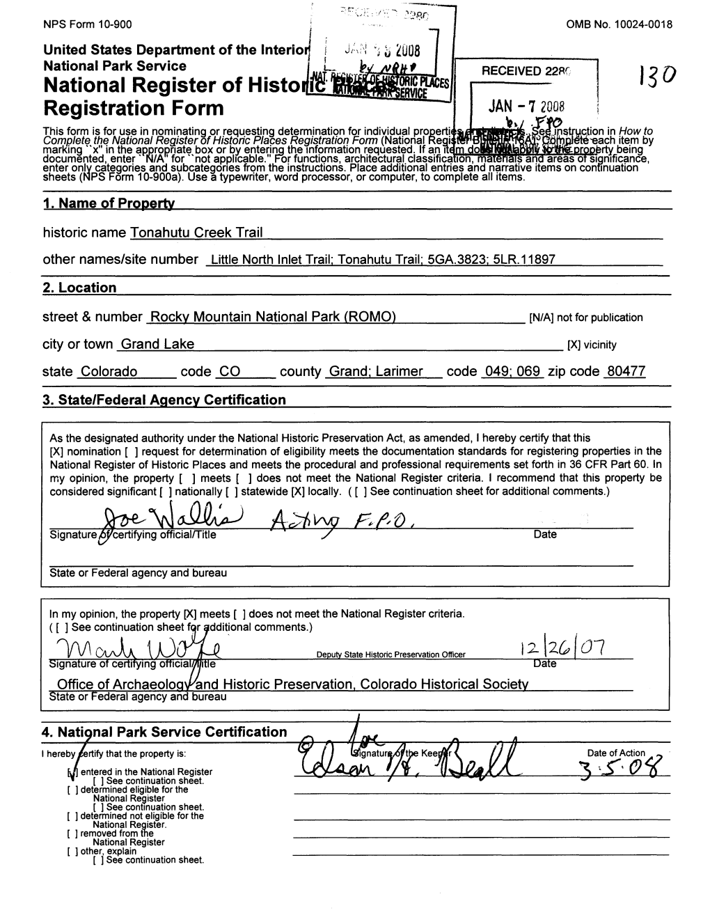 National Register of Histo Registration Form