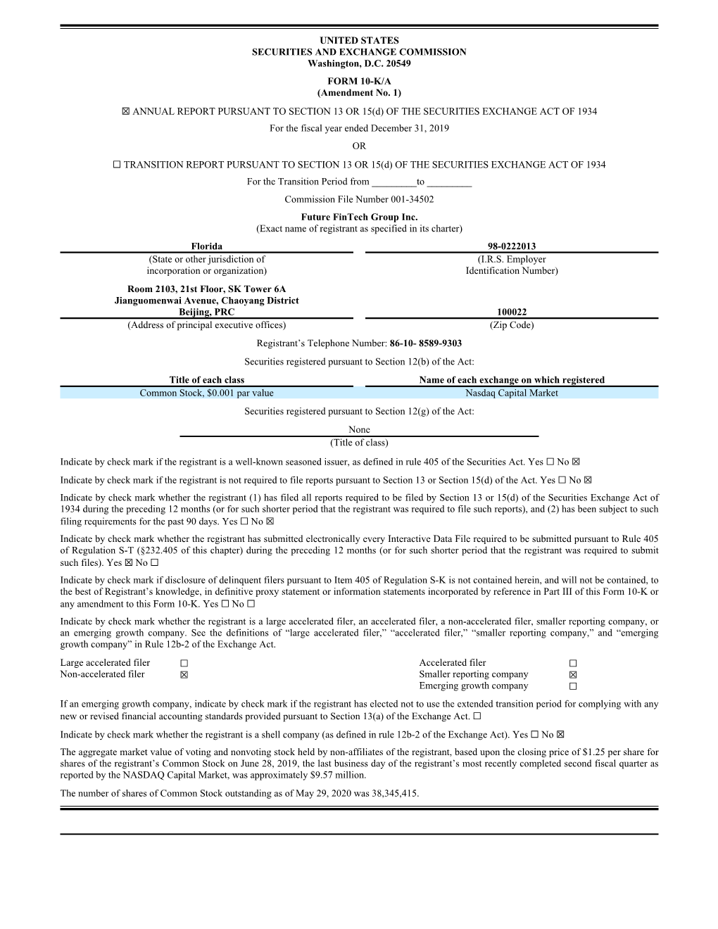 2019 Form 10-K/A