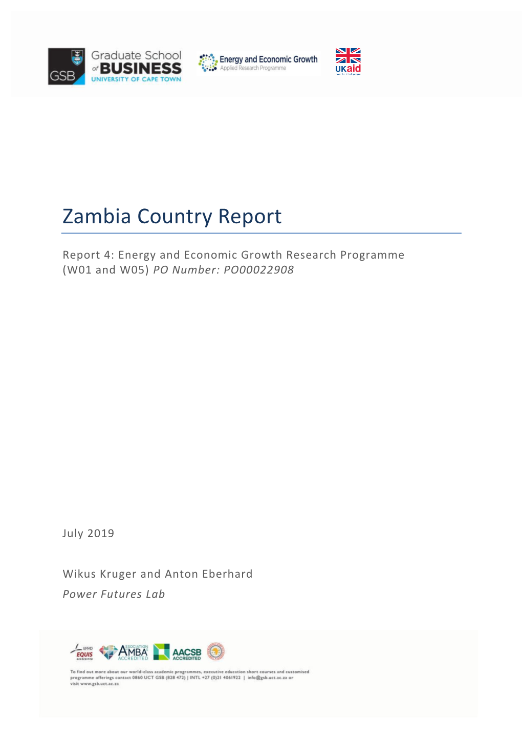 Zambia Country Report