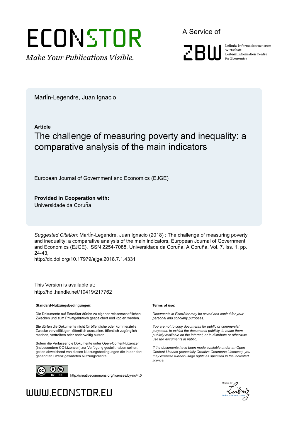 The Challenge of Measuring Poverty and Inequality: a Comparative Analysis of the Main Indicators