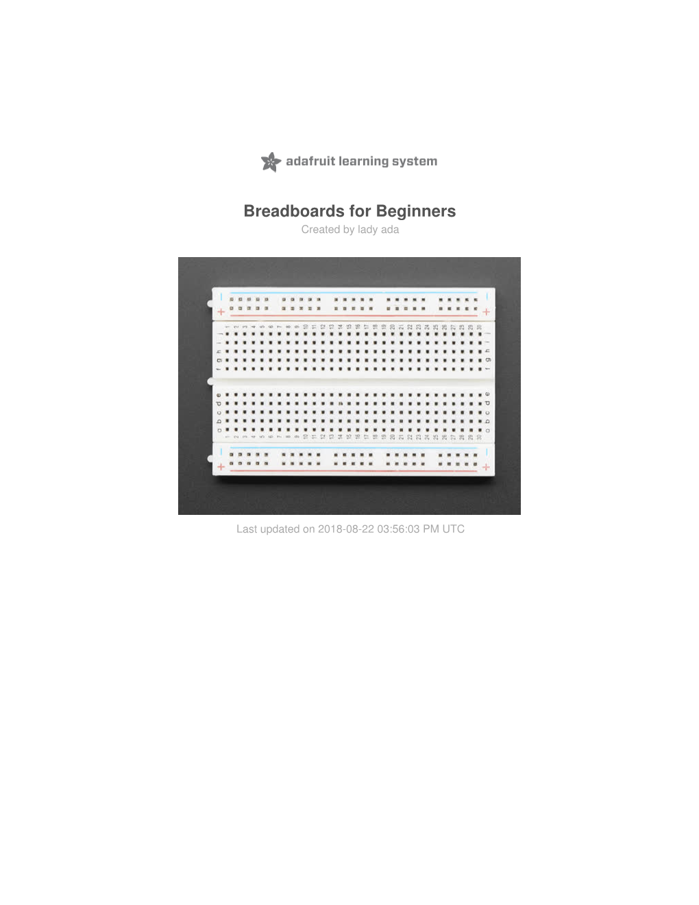 Breadboards for Beginners Created by Lady Ada