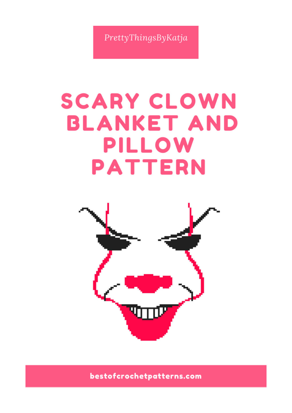 FREE Scary Clown Tapestry Crochet Pillow Pattern