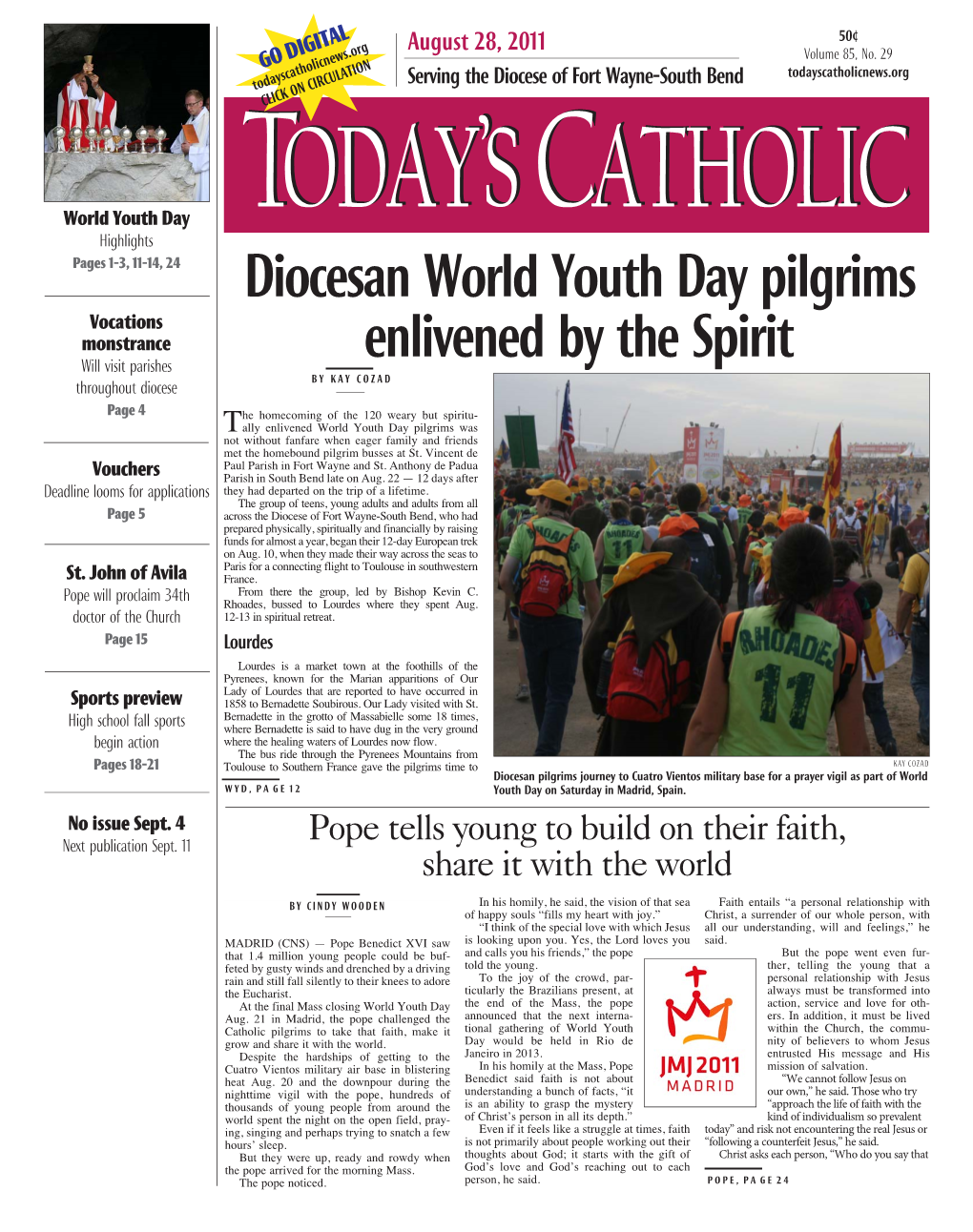 Diocesan World Youth Day Pilgrims Enlivened by the Spirit