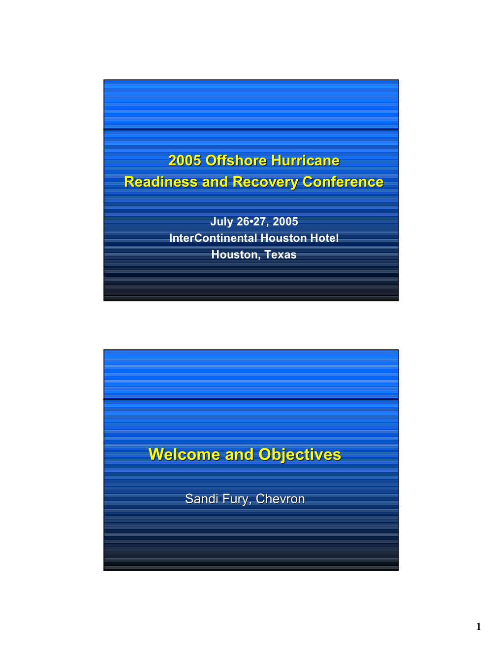 Welcome and Objectives