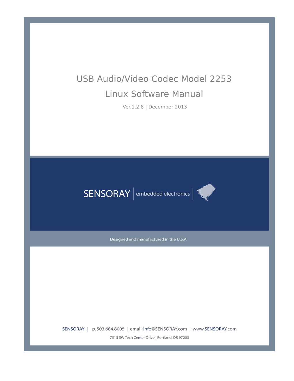 USB Audio/Video Codec Model 2253 Linux Software Manual