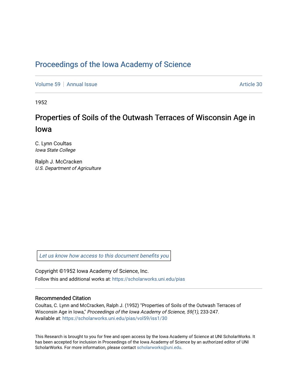 Properties of Soils of the Outwash Terraces of Wisconsin Age in Iowa