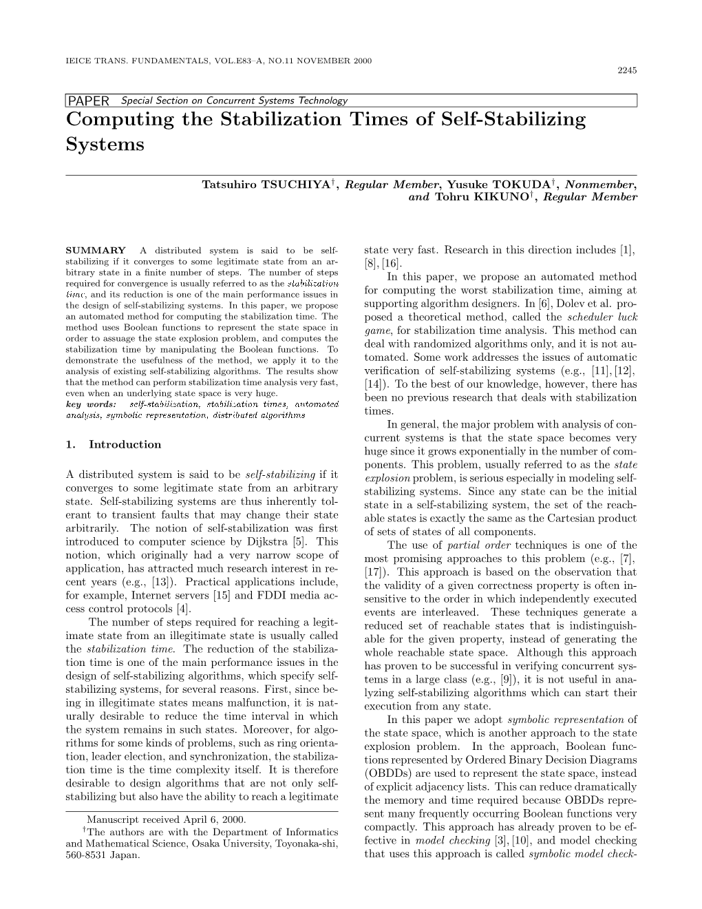 Computing the Stabilization Times of Self-Stabilizing Systems