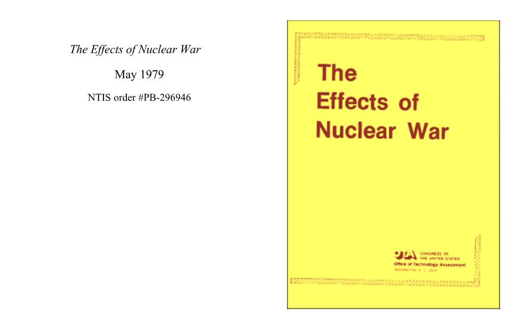 The Effects of Nuclear War