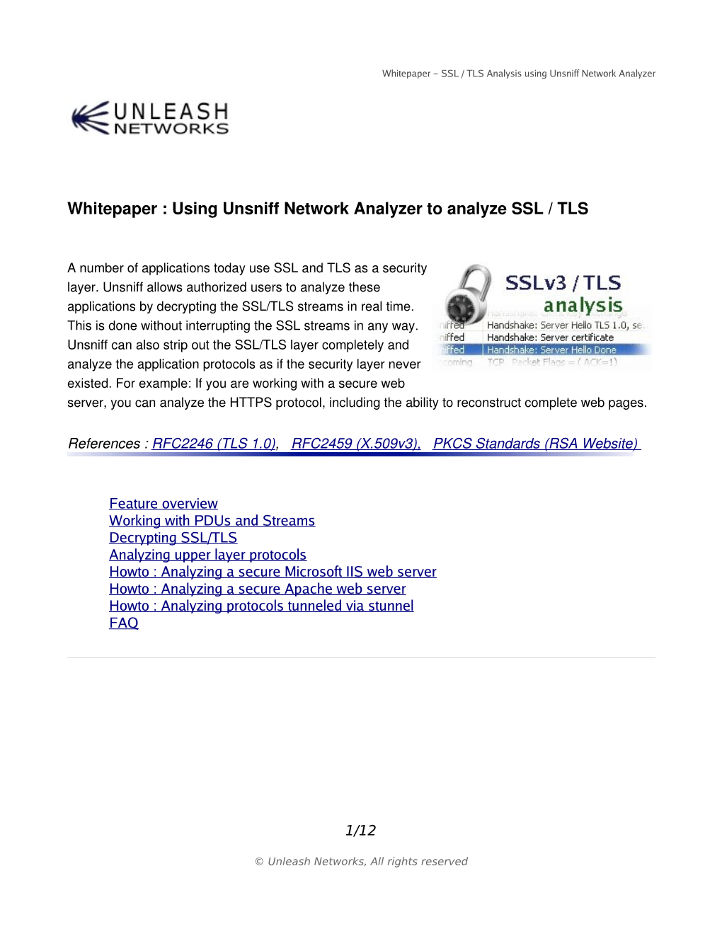 Using Unsniff Network Analyzer to Analyze SSL / TLS