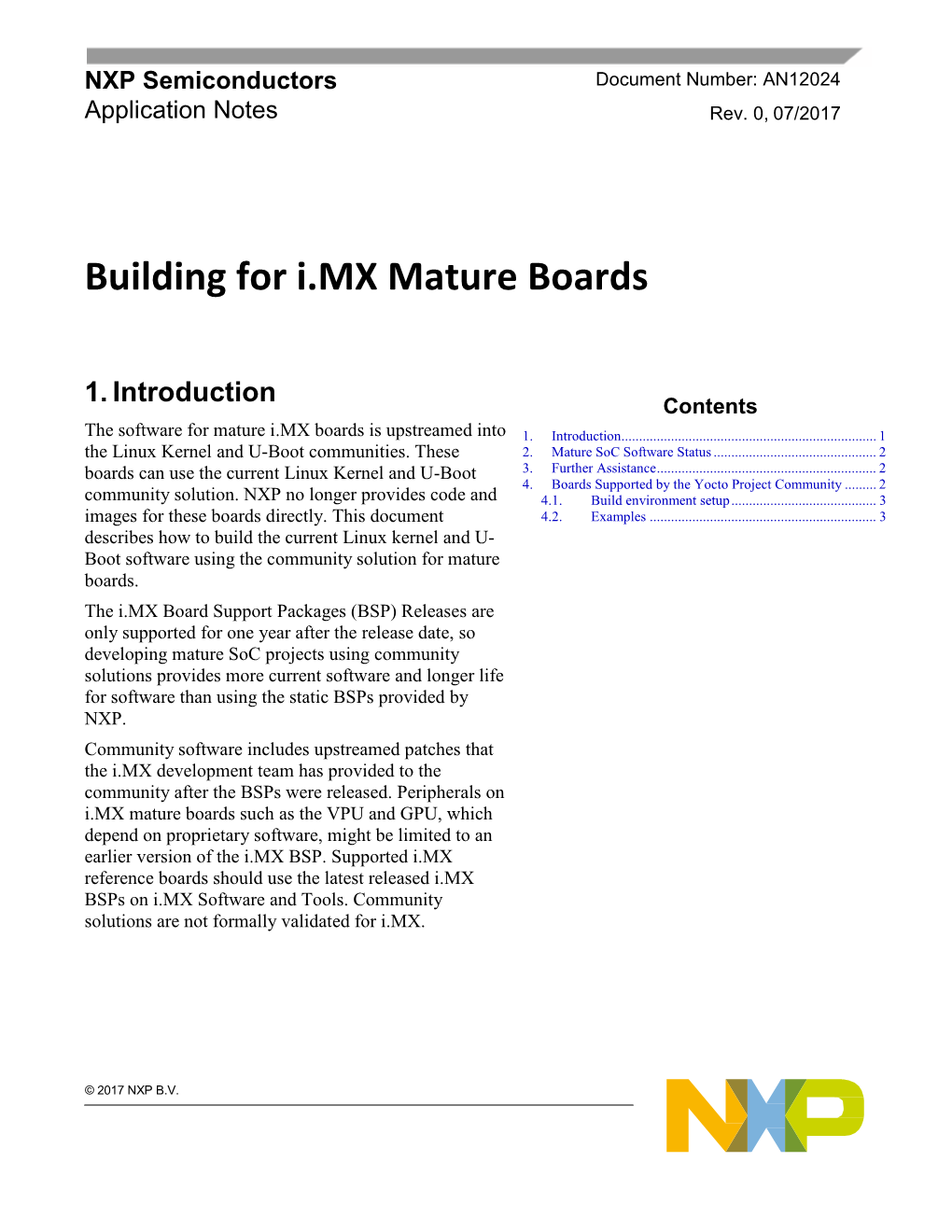 Building for I.MX Mature Boards