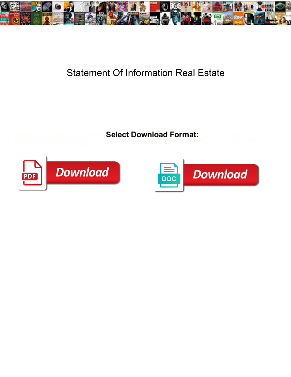 Statement of Information Real Estate