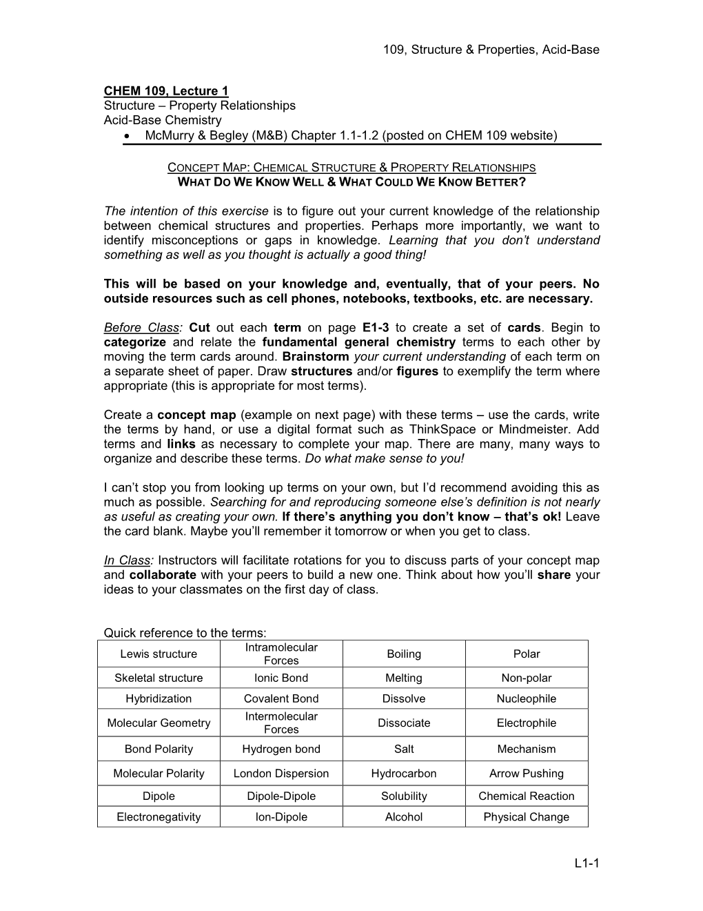 Property Relationships Acid-Base Chemistry W