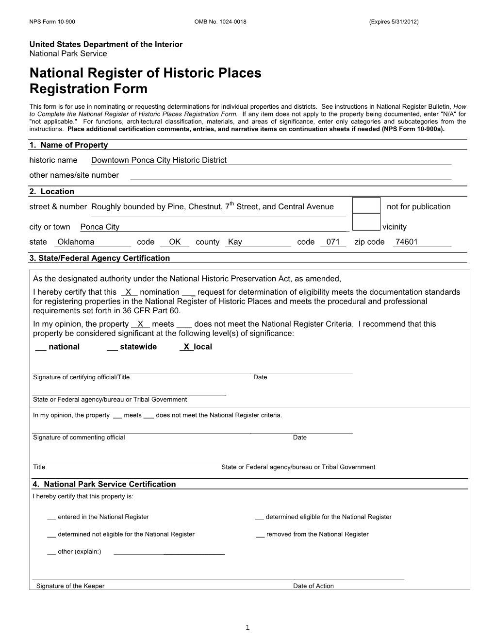 National Register of Historic Places Registration Form