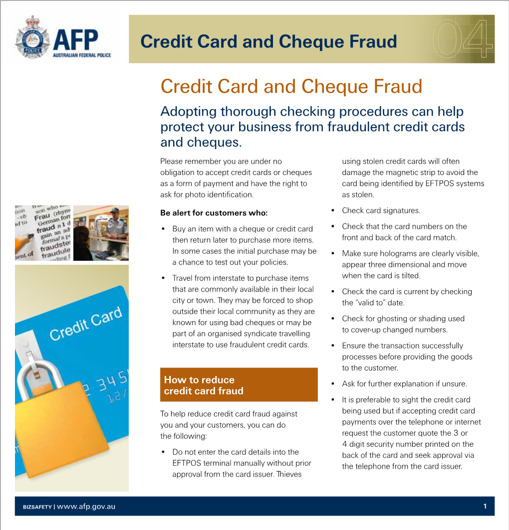 Credit Card and Cheque Fraud