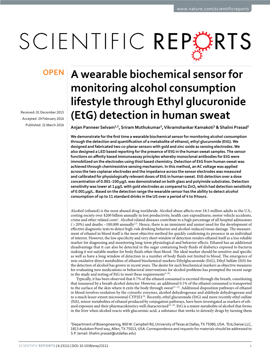 A Wearable Biochemical Sensor for Monitoring Alcohol Consumption